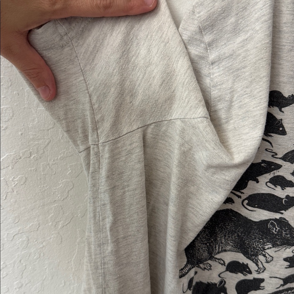 Inspiring Quote Rats Graphic T Shirt Gray Oversized - Picture 3 of 4